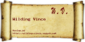 Wilding Vince névjegykártya